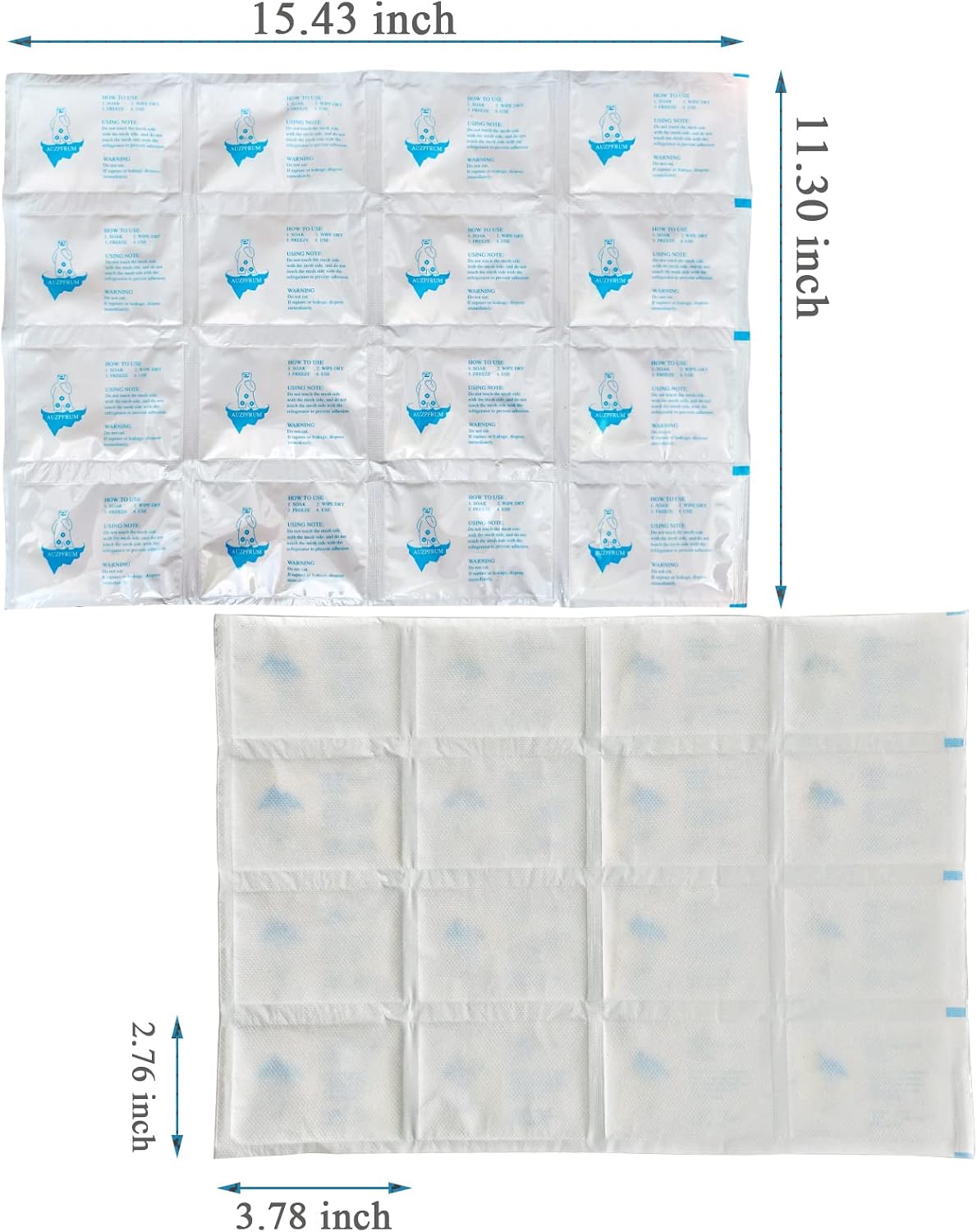 Reusable Ice Packs for Shipping & Coolers Dry Ice for Shipping Frozen Food Cold Pack for Lunch Bags, Long Lasting Cold Ice Pack Sheets for Transport Food (10 Sheets x 16 Cells)