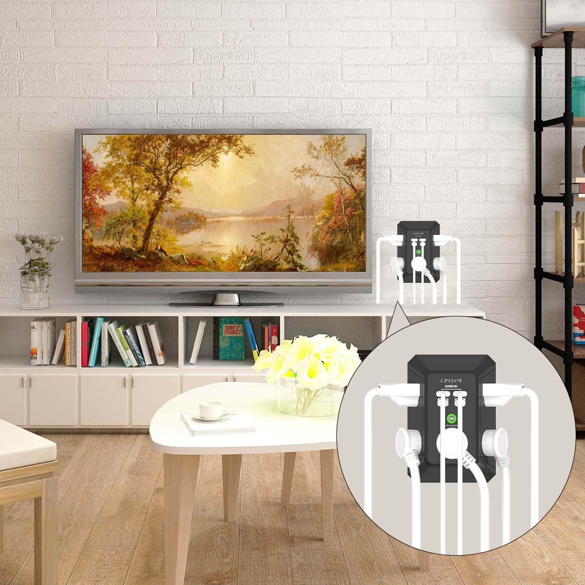 Wall Charger, Surge Protector, QINLIANF 5 Outlet Extender with 4 USB Ports