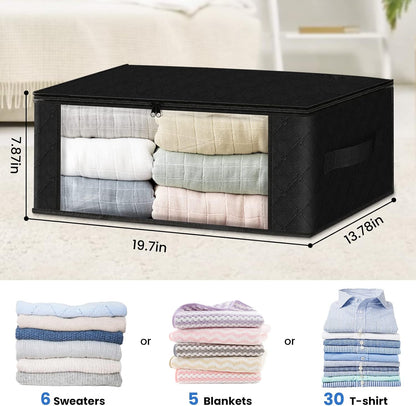 HomeHacks Clothes Organizer Storage Bags, 35L Storage Bins, Gray
