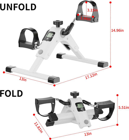 MOMODA Under Desk Bike Pedal Exerciser with LCD Display Portable Mini Exercise Bike for Arm and Leg