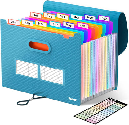 Sooez Accordion File Organizer, 13-Pocket Expanding File Folder Letter Size