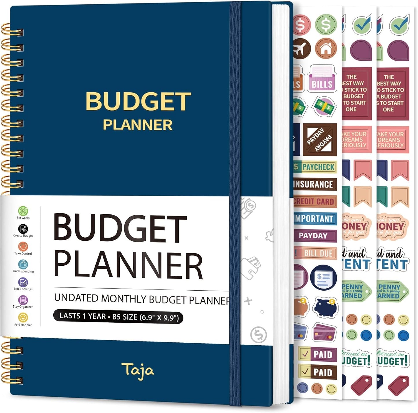 Budget Planner - Monthly Budget Book with Expense Tracker Notebook, Undated Bill Organizer & Finance Planner to Take Control of Your Money, Account Book to Manage Your Finances-Pink