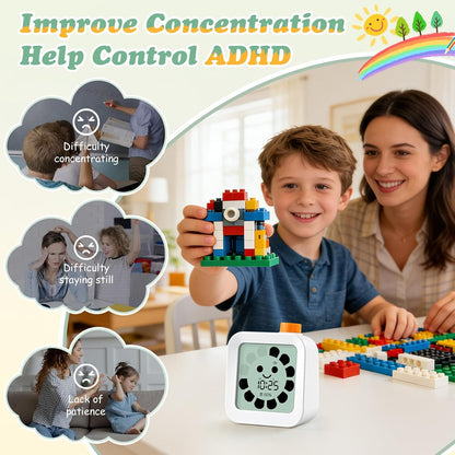 EooCoo Cute School Supplies Visual Timer for Kids, ADHD & Autism, Digital Countdown with Clear Petal-Style Visual Time Progress, Easy-to-Use Time Management Tool for Calm Transitions, Classroom & Home
