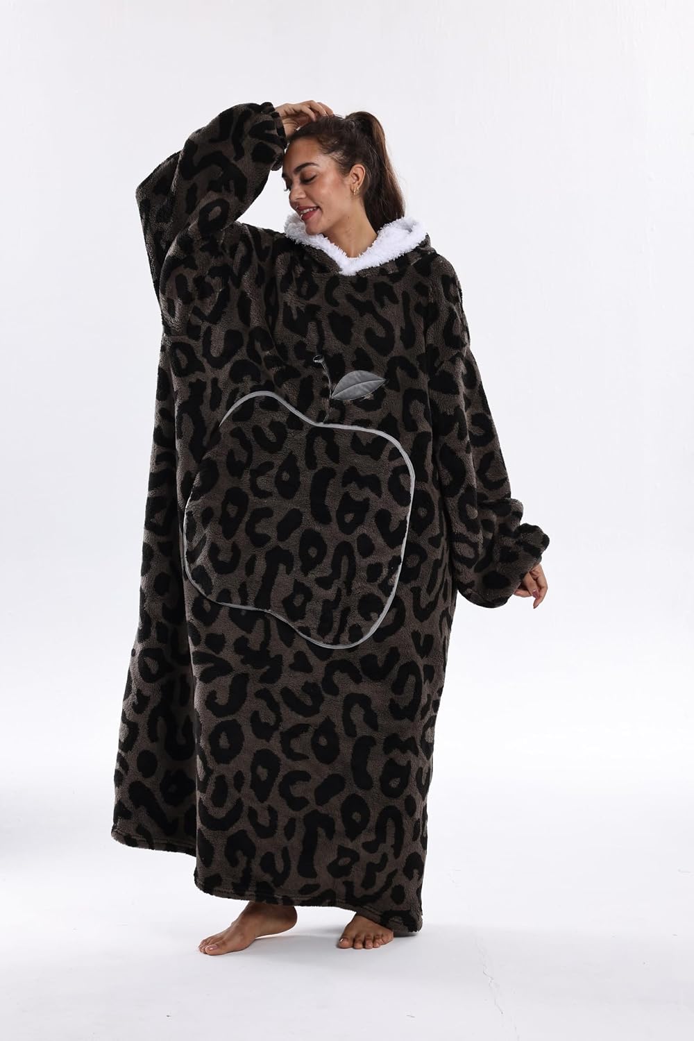 Capecage Blanket Hoodie, Long Hooded Blanket Sweatshirt as Birthday Gifts for Women Men, Long Wearable Blanket for Women Men.