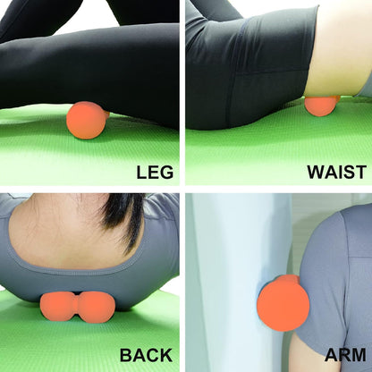 Hard Peanut Massage Ball, Double Lacrosse Massage Ball. Deep Tissue Massage Roller Mobility Ball for Physical Therapy Myofascial Release Muscle Relaxer Acupoint Massage (Blue)