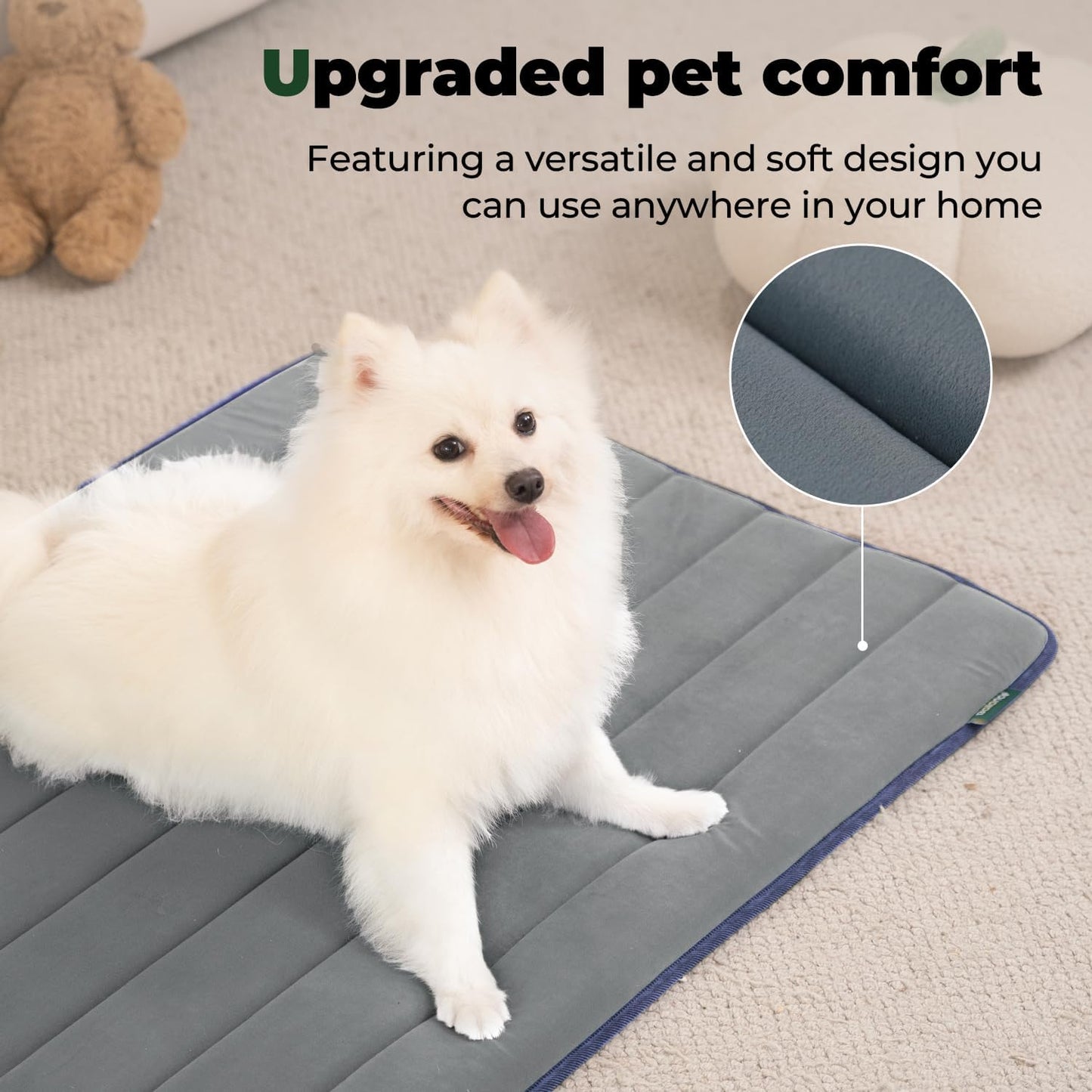 BALANCE Dog Crate Pad, Dog Foam Crate Mat Kennel Pad, Washable Water-Resistant Pet Bed Flat Dogs Cage Mat for Large Dogs