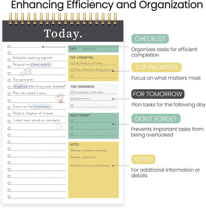 To Do List Notepad - To Do List Notebook for Work with 52 Sheets, Undated Daily Planner Perfect for Enhanced Productivity and Goal Achievement - Green
