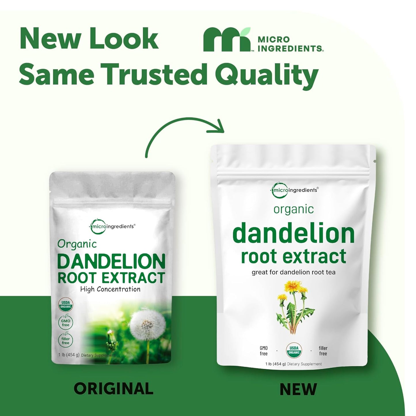Organic Dandelion Root Tea Powder, 8oz | Up to 220 Servings | Premium Source for Daily Beverage | 100% Pure Dandelion Supplement | Caffeine Free, Non-GMO, No Sugar, Eco-Friendly Recyclable Bags