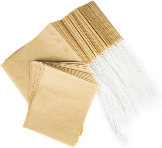 100PCS Tea Filter Bags, Disposable Tea Bags for Loose Leaf Tea, Drawstring Empty Tea Infuser, BetyBedy Tea Steeper, Natural Wood Pulp Paper Material, 1-Cup Capacity（3.15 x 3.94 inch）