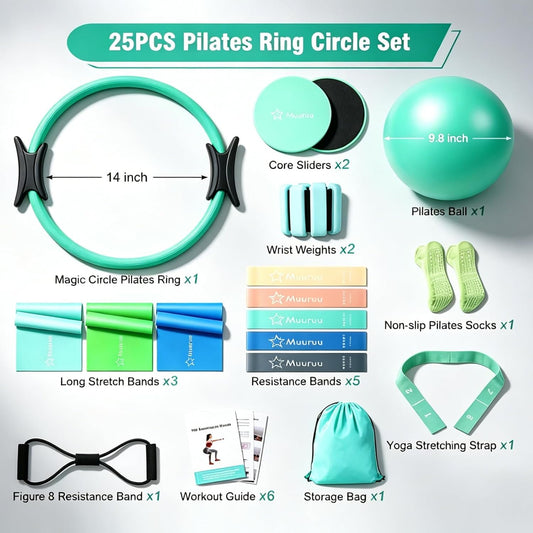 Pilates Kit Equipment, Pilates Ring and Ball for Women Home Workout