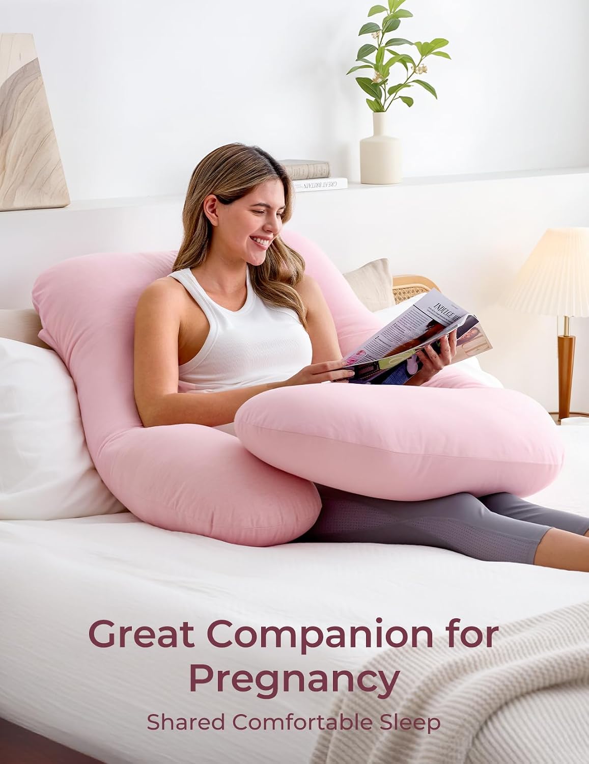 Momcozy Cooling Pregnancy Pillow - U Shaped Full Body Maternity Pillow