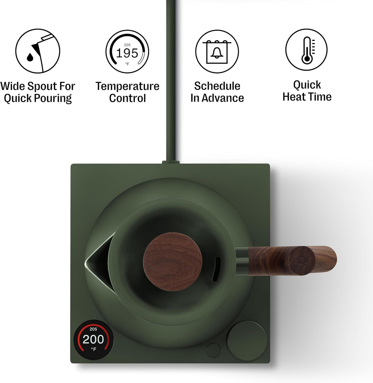 Fellow Corvo EKG Pro Small Electric Tea Kettle for Coffee, 0.9 Liter