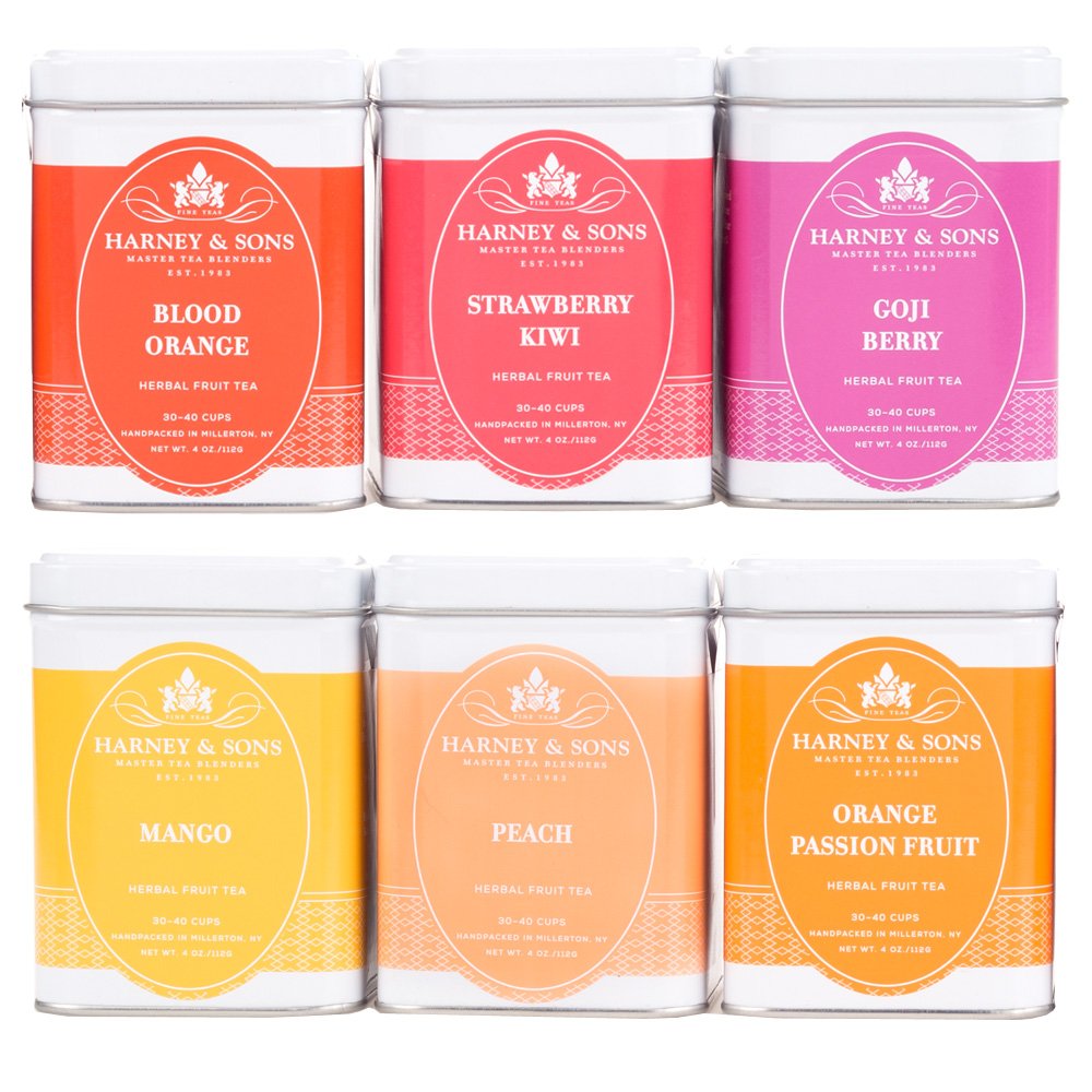 Harney & Sons Fruit Tea Sampler, 6 Loose Leaf Herbal Tea Blends