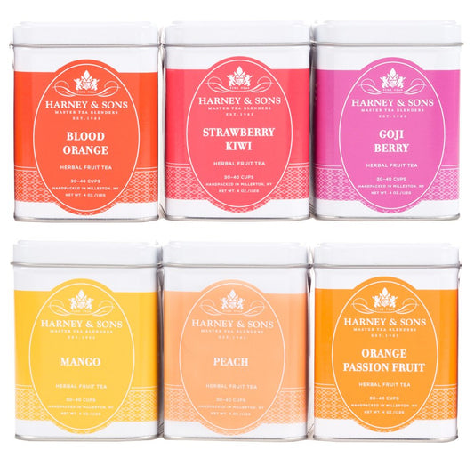 Harney & Sons Fruit Tea Sampler, 6 Loose Leaf Herbal Tea Blends