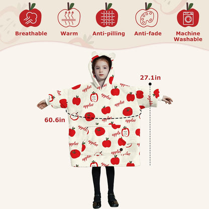 THREE POODLE Wearable Blanket Hoodie for Women, Oversized Sherpa Sweatshirt Blanket for Adults Men, Cozy Hooded Blankets, Gifts for Teen Girls Women Mom Sister