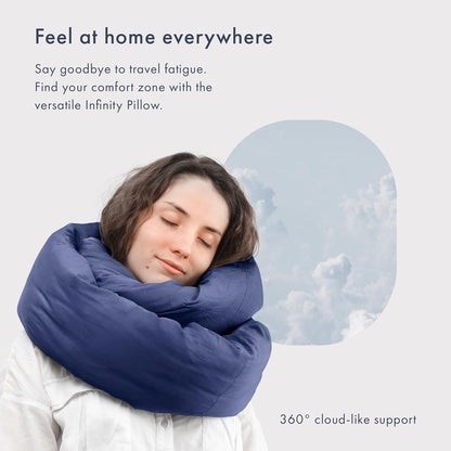 Huzi Infinity Pillow - Home Travel Soft Neck Scarf Support Sleep (Grey)