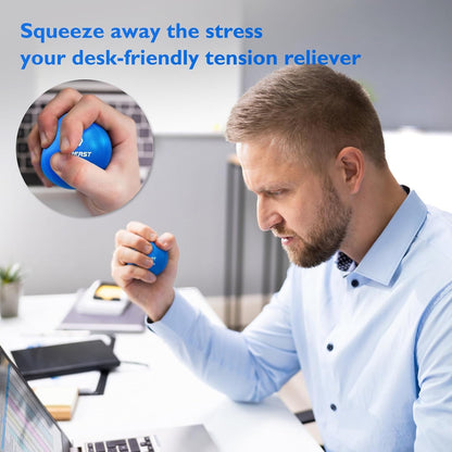 FitBeast Stress Balls for Adults, 6-Pack Hand Therapy Balls, Soft, Medium, Hard Tri-Density, Green, Orange, Blue