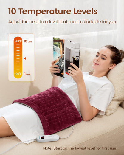 RENPHO Electric Heating Pad for Back with 10 Heat Levels