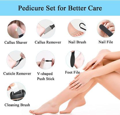 Callus Remover for Feet Electric Foot File, 13-in-1 Professional Pedicure Tools Foot Care Kit, Foot Scrubber Pedi for Hard Cracked Dry Dead Skin, 3 Rollers, 2 Speed, Battery Display (Black2)