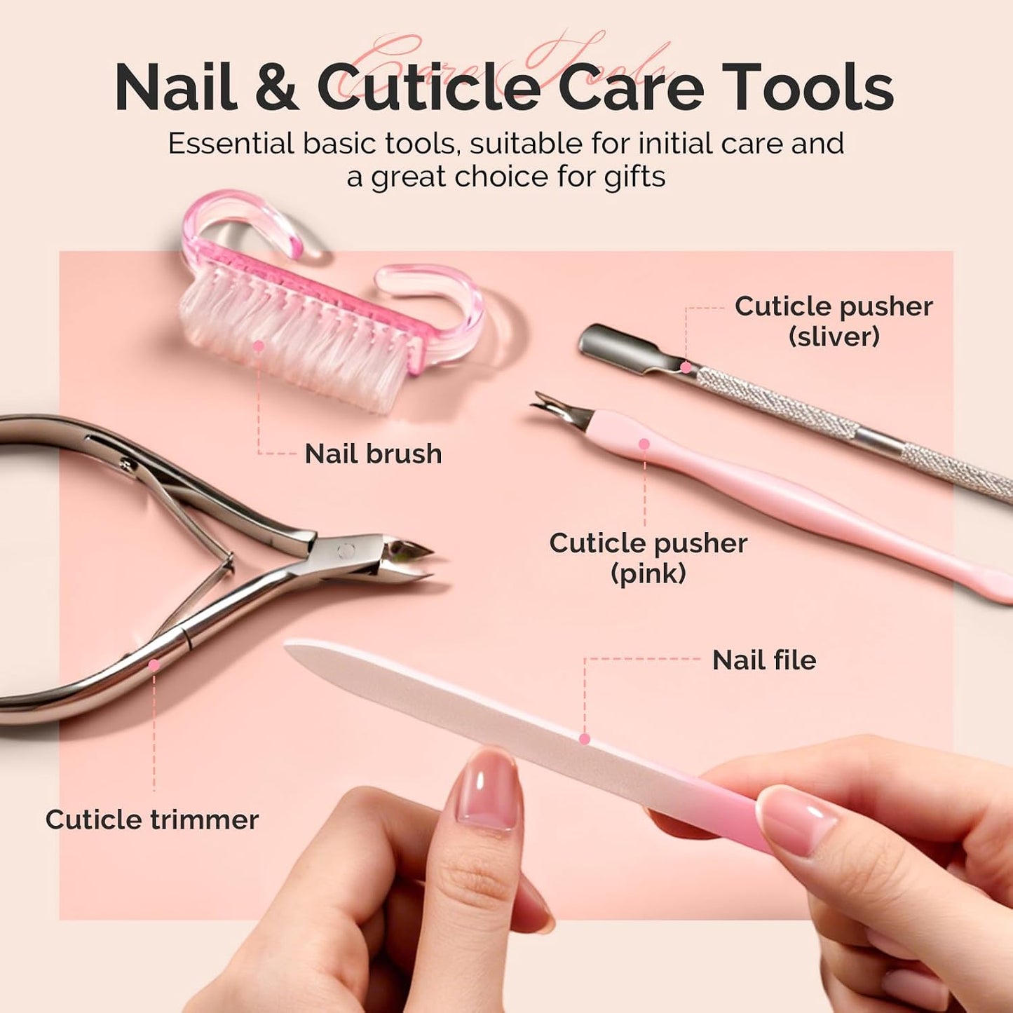 MelodySusie 16Pcs Professional Nail Buffer Kit,Nail Files and Buffers,Nail Buffer Block,Nail Brush, Nail File Buffers Kit for Natural Nails,DIY,Home Use,Salon（100/180 Grit）