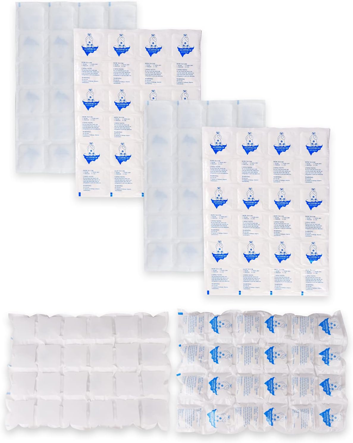 Reusable Ice Packs for Shipping & Coolers Dry Ice for Shipping Frozen Food Cold Pack for Lunch Bags, Long Lasting Cold Ice Pack Sheets for Transport Food (10 Sheets x 16 Cells)