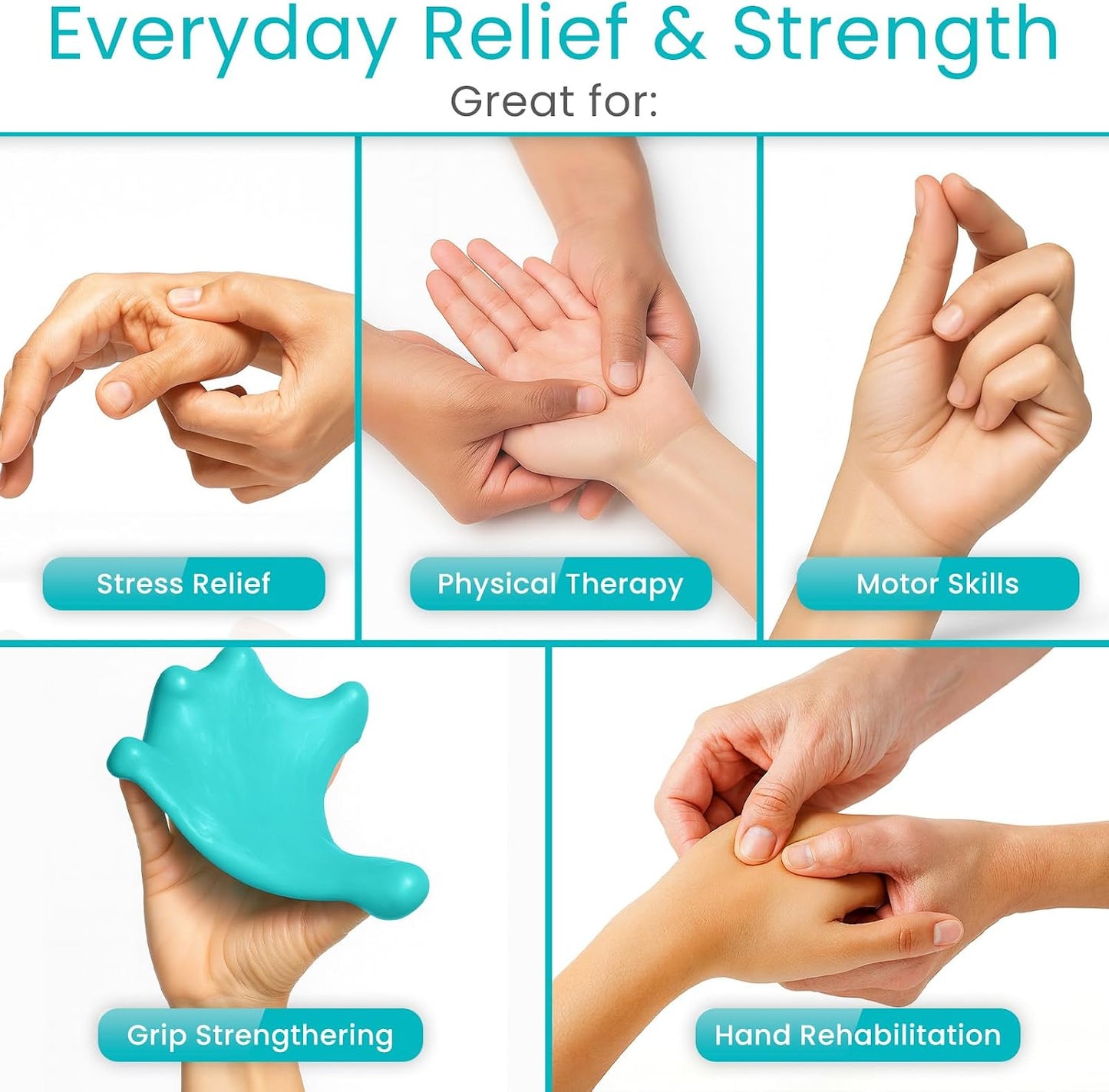 Vive Therapy Putty for Adults, for Hand (2 Pack) - Occupational Sensory Stress Relief Tools - for Physical Exercise, Finger Pain, Grip Strength, Rehab, Arthritis, Forearms, Fidgeting, Motor Skills