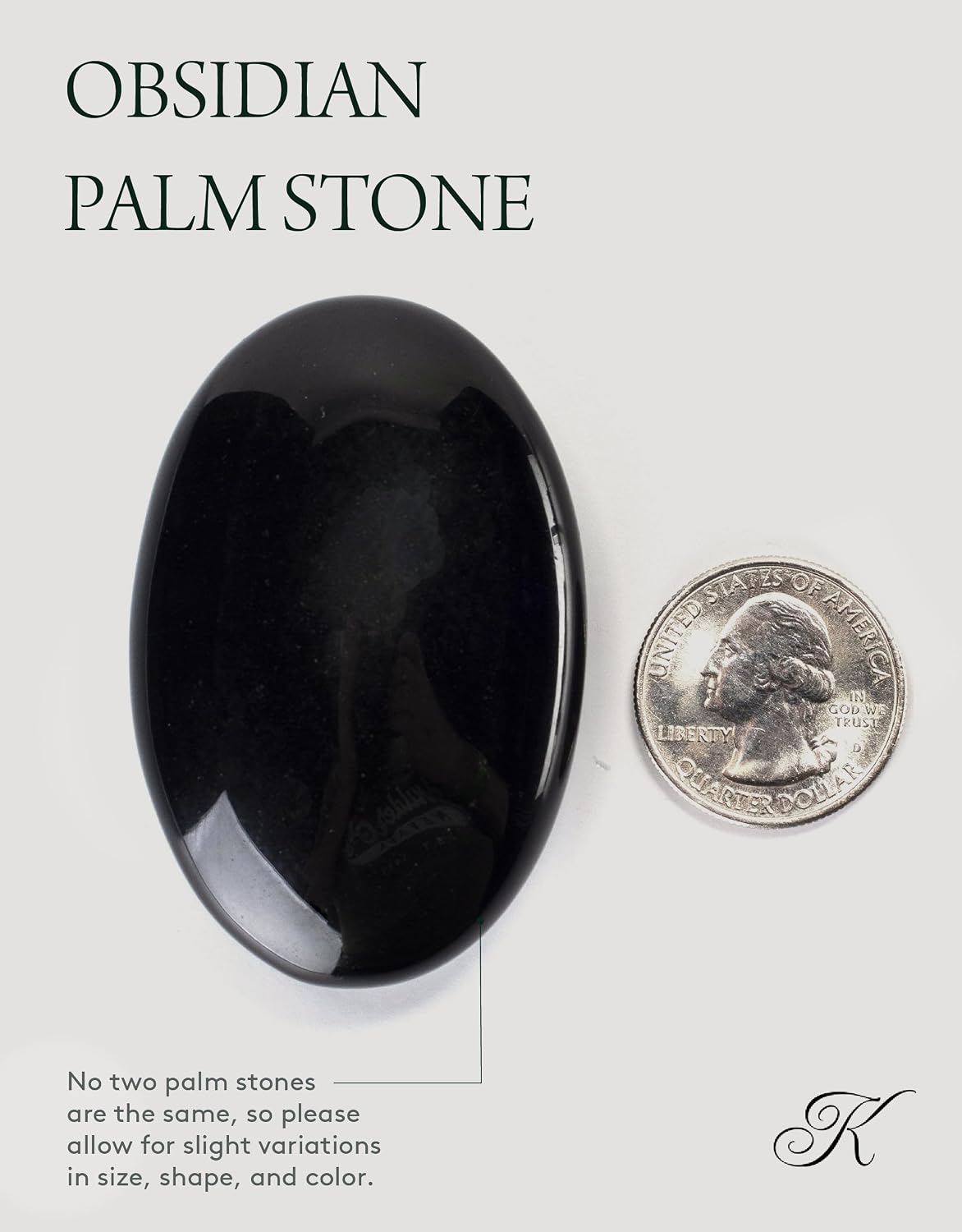 KALIFANO Palm Stone with Healing & Calming Effects - AAA+ Grade High Energy Worry Stone with Information Card - Reiki Crystal Used for Courage (Family Owned and Operated)