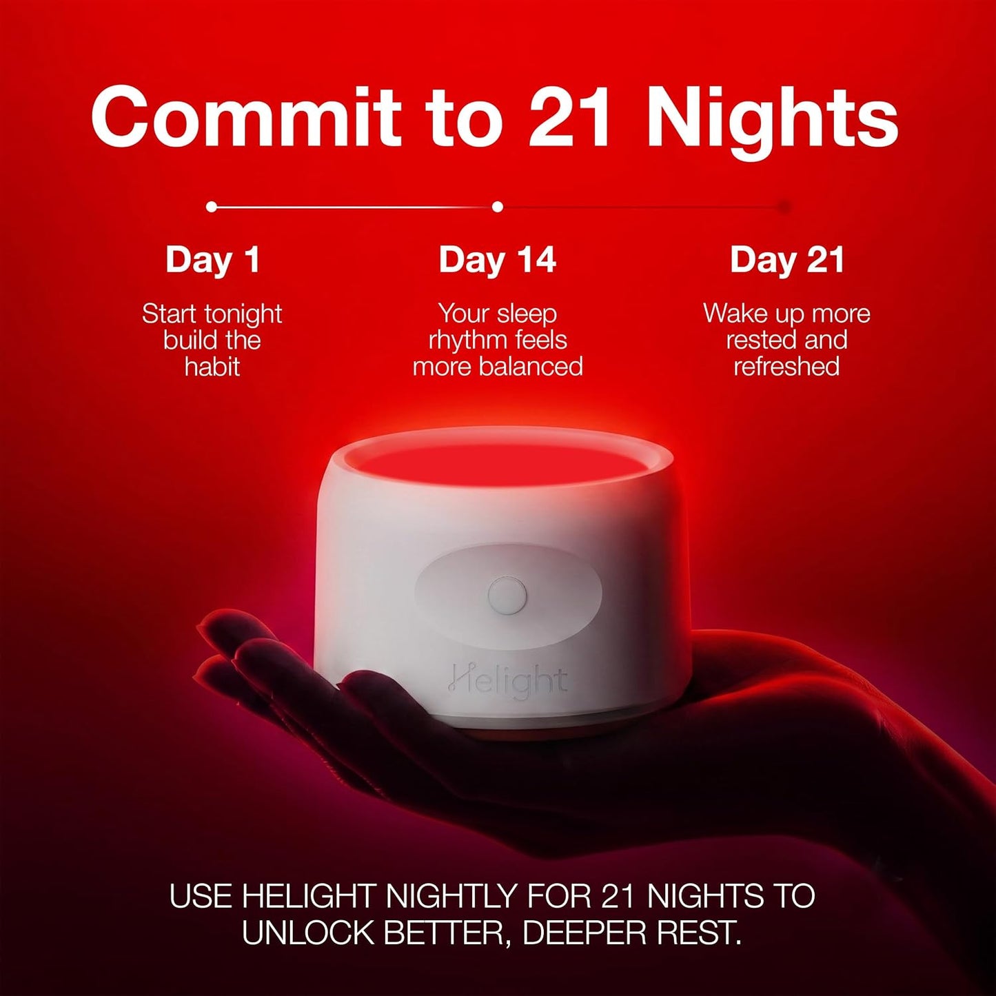 Helight Red Light Therapy Sleep Device – 630nm Pure Red Light Lamp Sleep Aid to Support Deep Relaxation – Rest Lamp Backed by Science for Adults & Kids Bedrooms