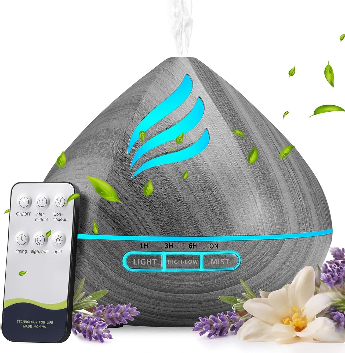 𝟔𝟖%𝐨𝐟𝐟 Essential Oil Scent Diffuser: 500ML Aroma Diffuser for Home Bedroom - 14 Colors LED, Remote Control, Ultra-Quiet Cool Mist Scent Diffuser with Timer for Family - Camel