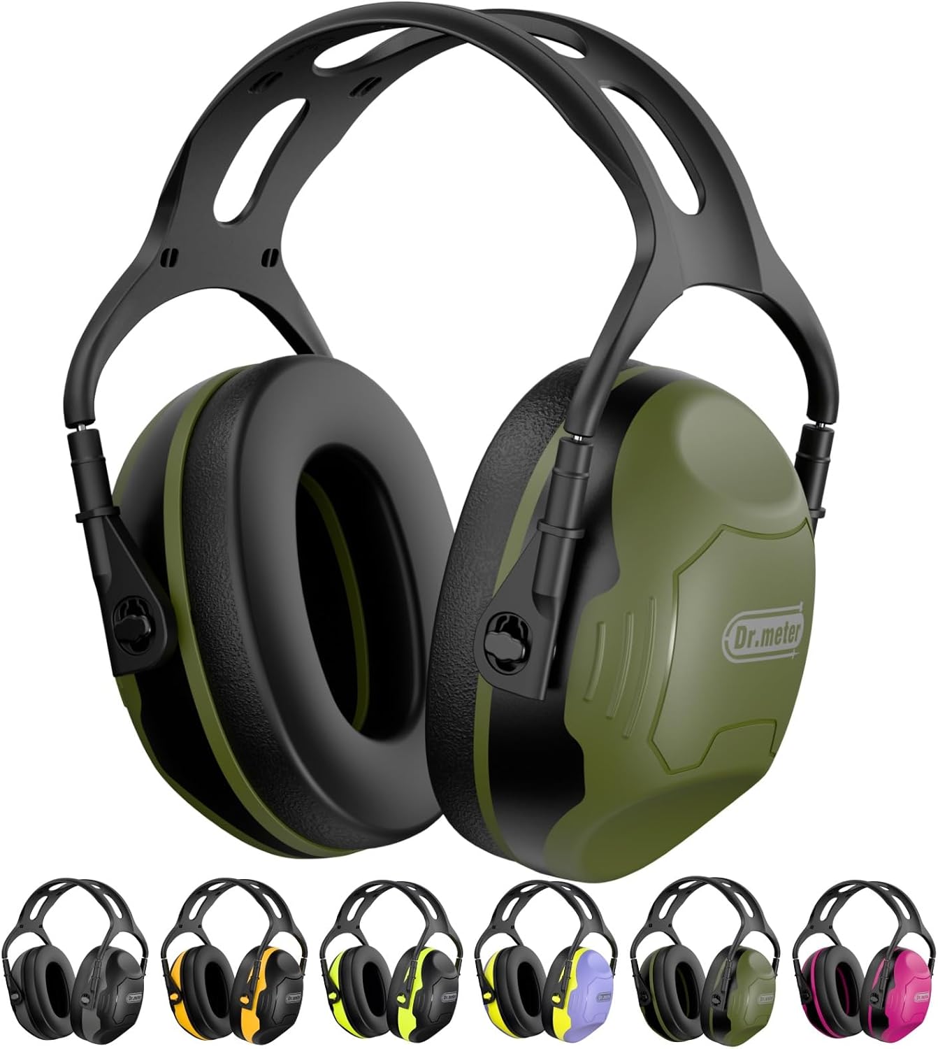 Dr.meter Ear Protection Ear Muffs, Noise Cancelling Headphones for Adults Kids 31dB Earmuffs for Noise Reduction, Hearing Protection for Shooting Gun Range, Mowing, Monster Jam, Sensory, Fireworks