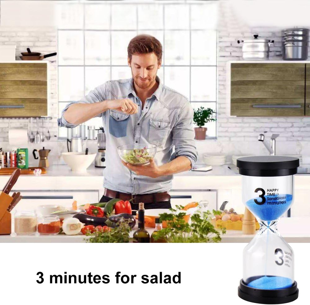 EMDMAK Sand Timer Colorful Hourglass Sandglass Timer 1 min/3 mins/5 mins/10 mins/15 mins/30 mins Sand Clock Timer for Games Classroom Home Office(Pack of 6)