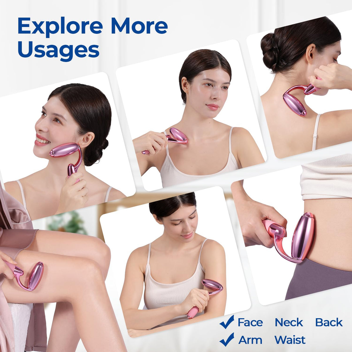 MORGLES Ice Roller for Face, Professional Face Roller Cryotherapy Tool to Reduce Puffiness, Redness & Headaches, Tighten Skin and Improve Lymphatic Drainage with Ergonomic Handle (Pink)