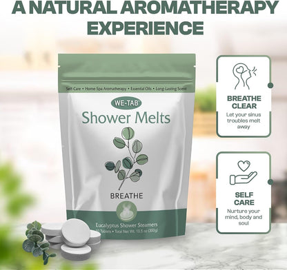 Shower Steamers 10-pk with Essential Oil Aromatherapy to Unwind and Sleep, Long Lasting Lavender Scent, No Stain or Artificial Dye, for Relaxation, Stress Relief and Self Care Gift for Everyone!