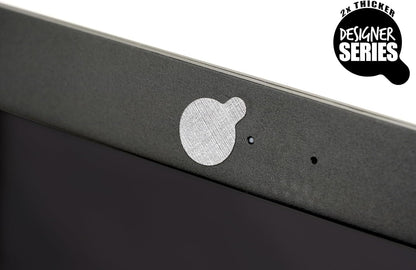 Blocked Original Vinyl Webcam Cover Stickers | Restickable & Stackable Privacy Covers | for All Camera-endable Devices | 3-Sizes | 57 Black Tabbed (Muted Matte)
