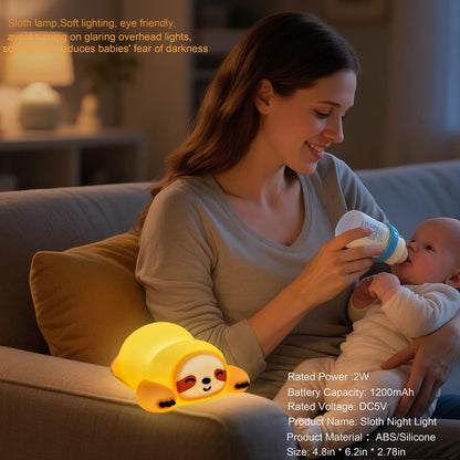 Sloth Gifts for Kids, Squishy Sloth NightLight,Silicone Animal Nursery Lamp