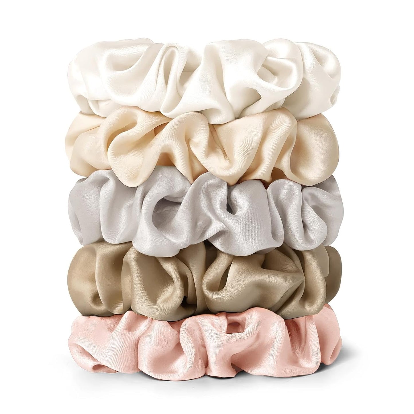 LILYSILK Silk Hair Scrunchies / Ties for Frizz & Breakage Prevention, 100% Mulberry, No Damage, Elastic ponytail Holders, 1Pc, Coffee - Colors A