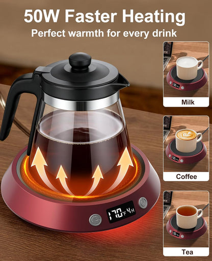 Kepwam Mug Warmer for Desk, Coffee Warmer with 3 Temp Settings & 2-9H Timer