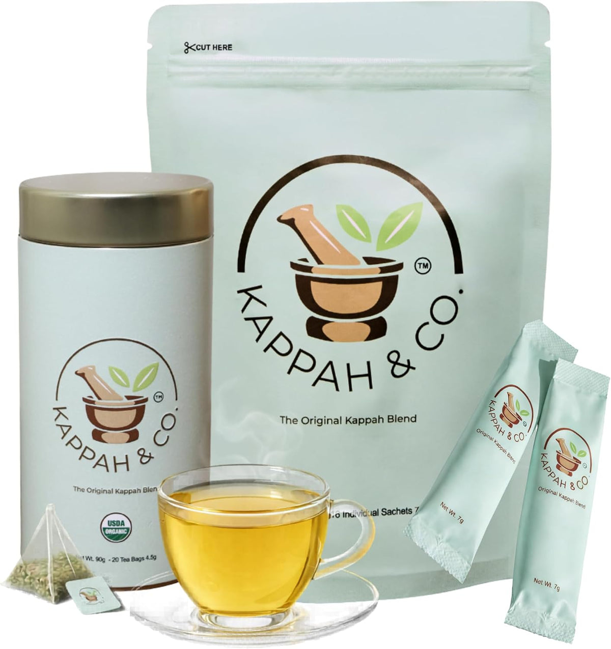 Kappah Organic Fennel Tea Bags and Powder Sachets - Supports Digestion and Reduces Bloating - Caffeine Free Stomach Ease Herbal Tea - Real Ground Herbs - No Fillers
