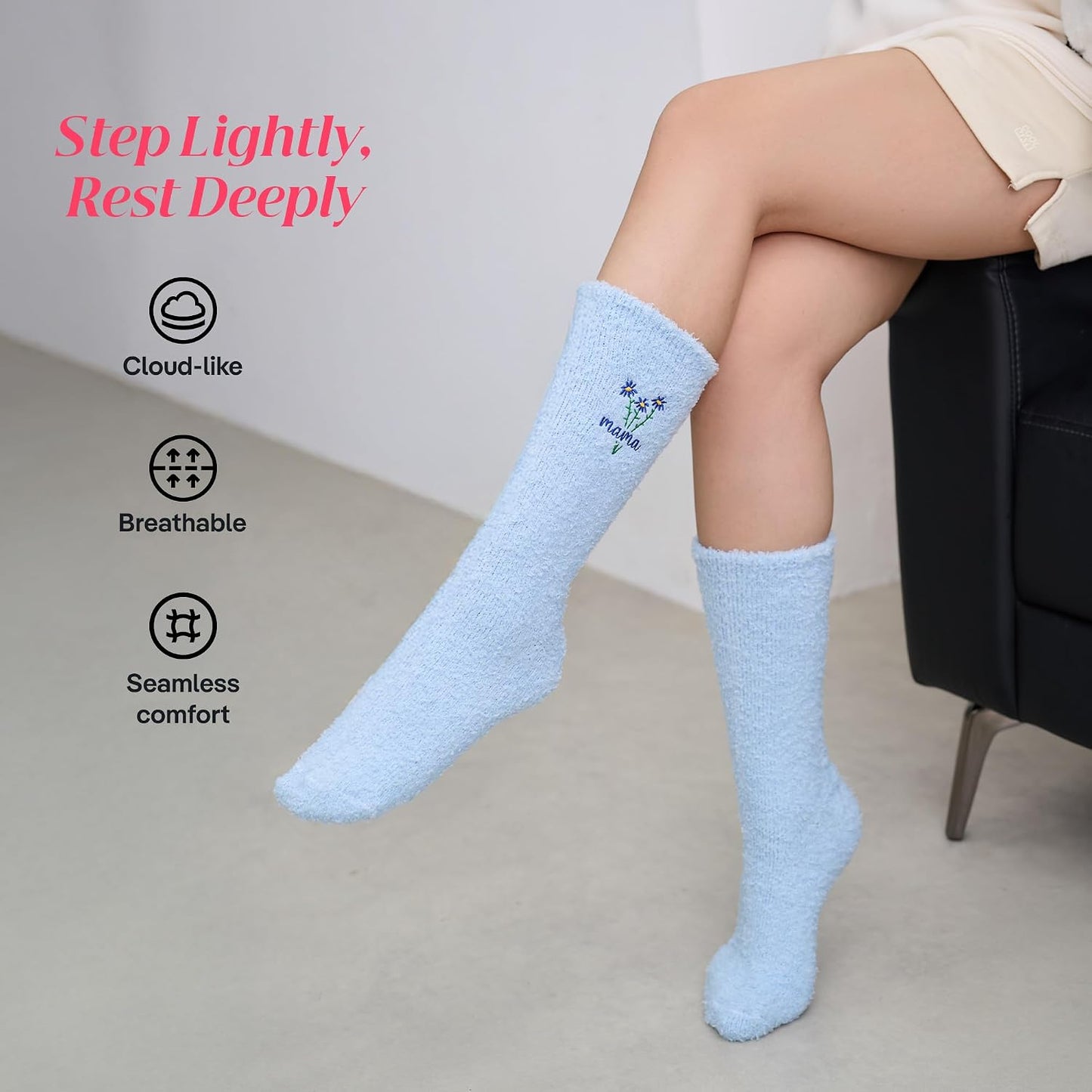 COOLMATE Fuzzy Socks for Women Gift Box – Cozy Soft Cloud Socks for Spa Home, Mother’s Day Gifts for Mom Grandma