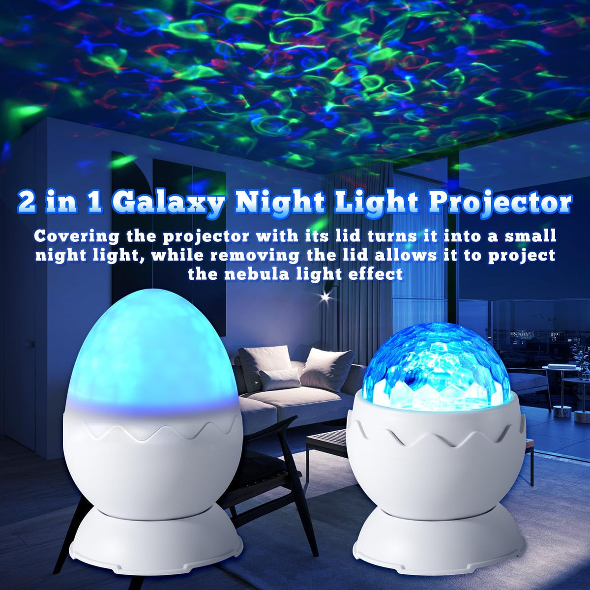 Galaxy Projector for Bedroom, Night Light for Kids, Nebula Ceiling LED Lamp