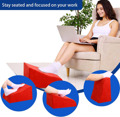 Foot Rest for Under Desk at Work, Ergonomic Under Desk Footrest with Washable Cover for Office, Home & Gaming Leg Elevation Pillow Black