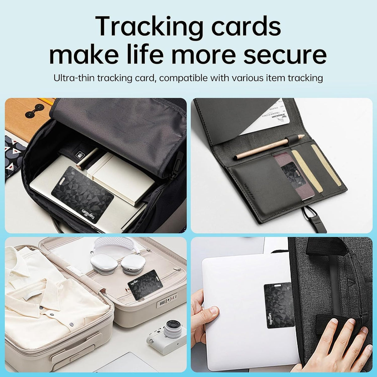 Wallet Tracker Card for iOS & Android,Ultra-Thin IP68 Waterproof