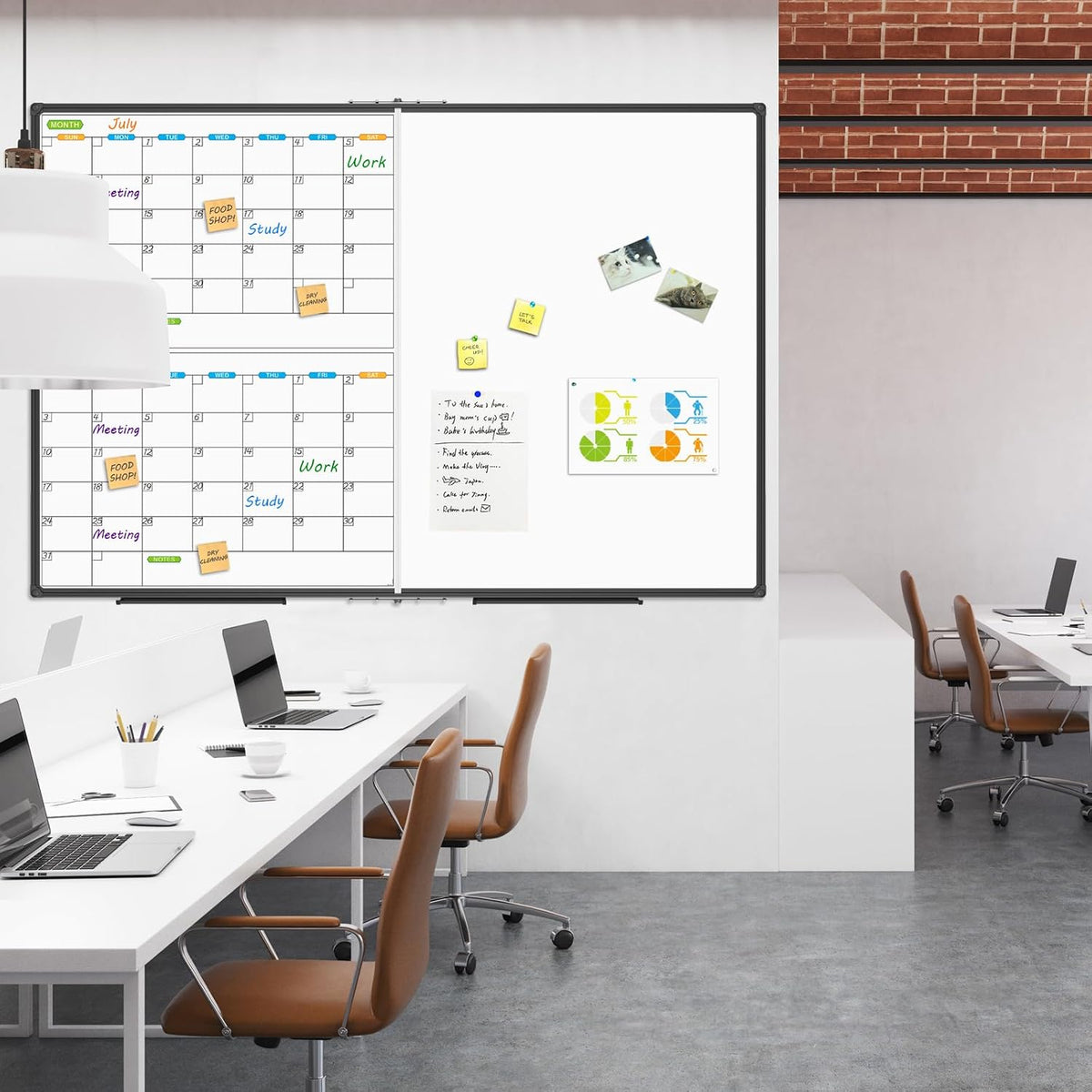 JILoffice Magnetic Dry Erase Calendar Whiteboard, 24" x 18" Monthly Board