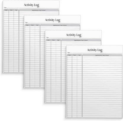 Better Office Products Activity Log Notepad, 8.5" x 11", Planning Note Pad, 50 Sheets, Daily Time Tracking Productivity Checklist Organizer
