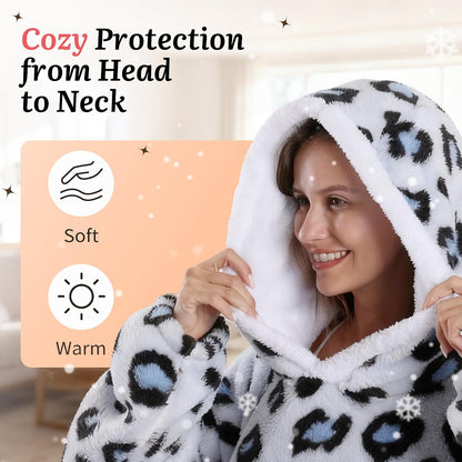 Capecage Blanket Hoodie, Long Hooded Blanket Sweatshirt as Birthday Gifts for Women Men, Long Wearable Blanket for Women Men.