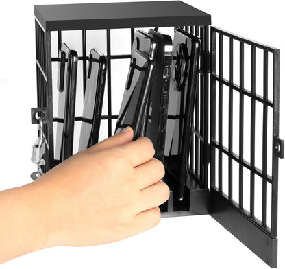 Gemaxvoled Cell Phone Jail Lock Box, Mobile Phones Prison Lockable Cage for Classroom Family Time Party