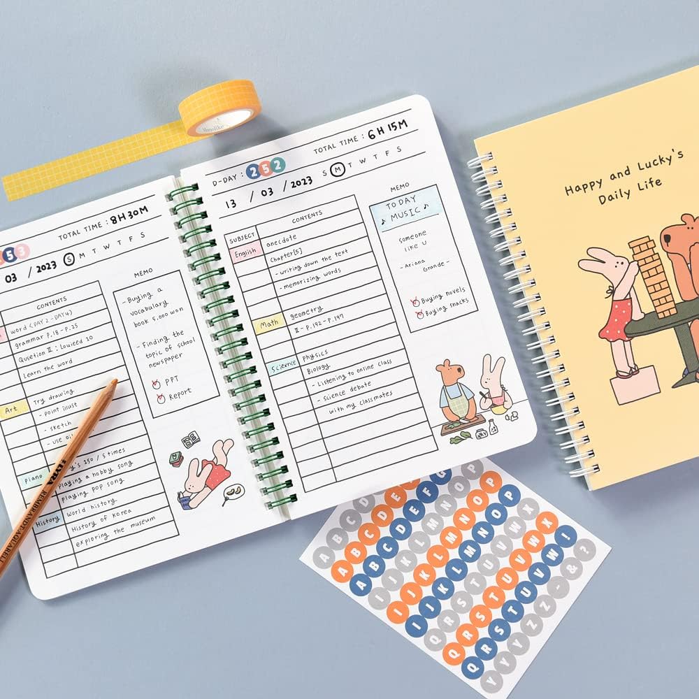 Monolike Basic B5 Monthly + Weekly Planner pad, A SET - Academic Planner, Weekly & Monthly Planner, To-do list, Note pad, Scheduler