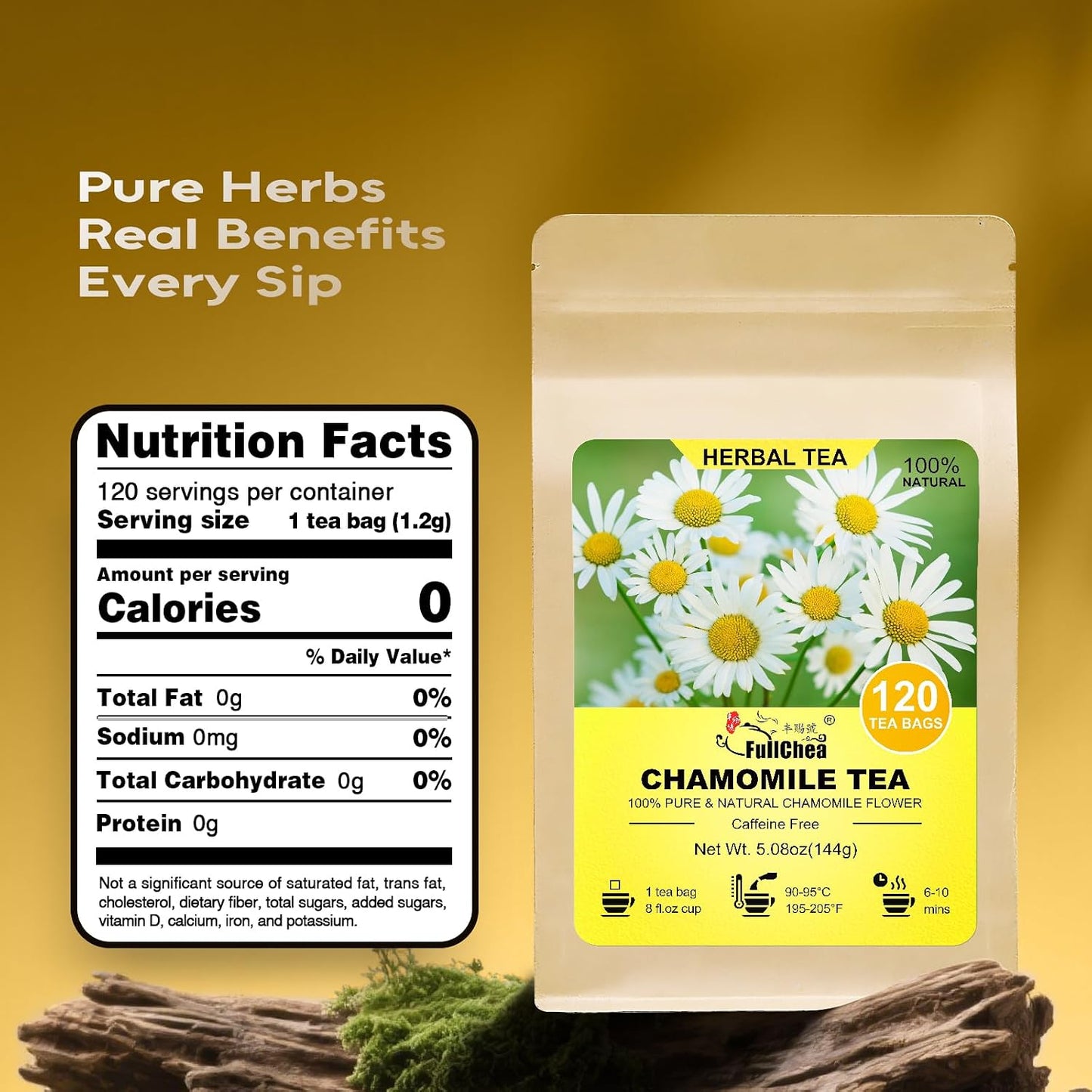 FullChea - Hibiscus Tea Bags, 50 Teabags, 2g/bag - Premium Hibiscus Flower Tea Bag - Cultivated From Nigeria - Non-GMO - Caffeine-free - Rich in Antioxidants & Support Digestion