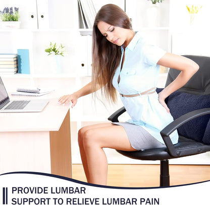 Queekay Fleece Lumbar Support Pillow 3 Section Back Pillow Office Chair for Back Support Comfortable Lumbar Cushion for Car Seat Pain Relief Sofa Rest(Gray)