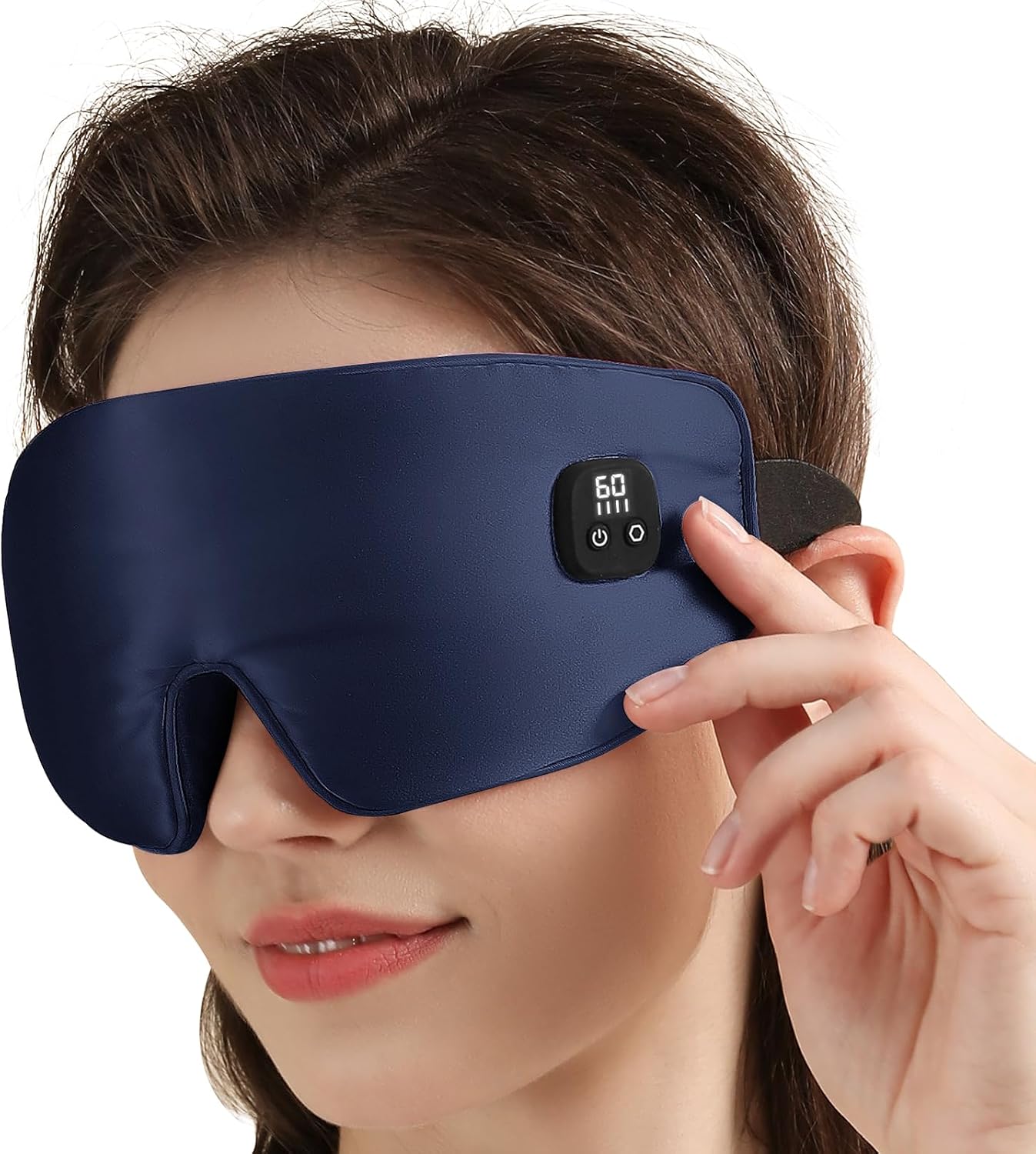 Heated Eye Mask for Dry Eyes, Cordless Warm Eye Compress with 4 Heat & time Levels, Eye Heating pad for Blepharitis, Styes, Travel, Improved Sleep, Gift